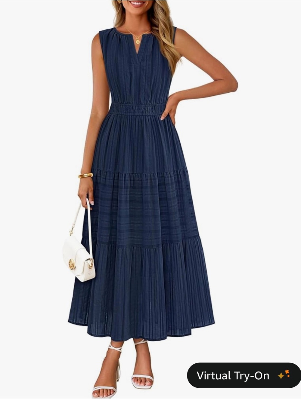 Navy Blue Midi Dress